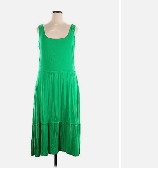 Jason Wu Kelly Green Tiered Casual dress size - Picture 2 of 7